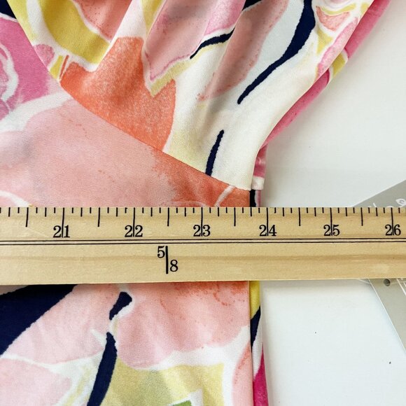 NEW Juniper + Lime Watercolor Floral Print Long Sleeve Blouse Roll Tab Size 2X - Picture 6 of 7